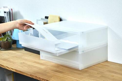 ポイント：スタッキングして種類ごとに段分けもできる イメージ