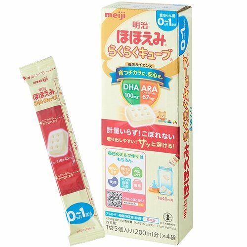スティック型乳児用粉ミルクおすすめ 明治 ほほえみ らくらくキューブ イメージ