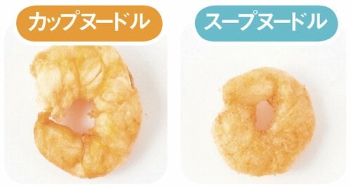 カップヌードルは具のサイズが違います