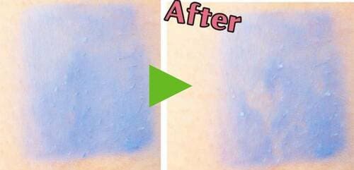 水に濡らしても全体的には肌に残った! 無印良品のおすすめおすすめ イメージ