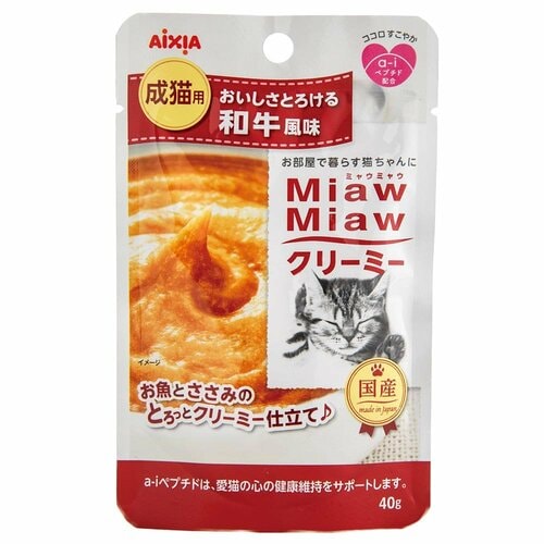猫用ウェットフードおすすめ アイシア ミャウミャウ クリーミー 和牛風味 イメージ1