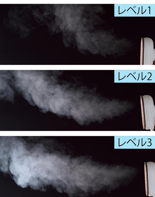 スチームは3段階。レベル1でもパワフル! 一人暮らし向けアイロンおすすめ イメージ