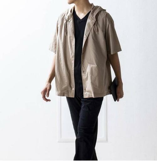 アウターにもシャツにもイマイチ「フーディシャツ(5分袖)+E」 イメージ3