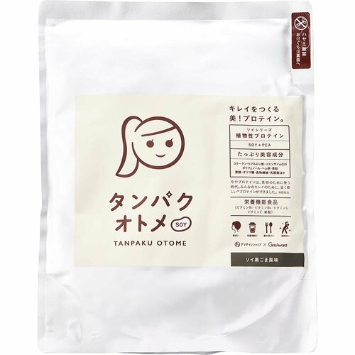 ソイプロテインおすすめ タマチャンショップ タンパクオトメ ソイプロテイン ソイ黒ゴマ風味 イメージ