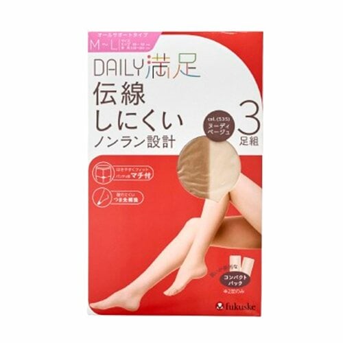 ストッキングおすすめ 福助 デイリー満足 無地 パンティストッキング 3足組 SCYゾッキ(190-1873) イメージ