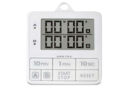 ドリテック(dretec):ダブルタイマー T-177 WT:キッチンタイマー