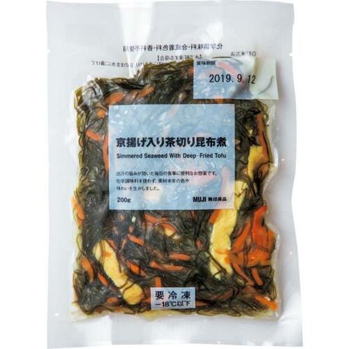 無印良品:京揚げ入り茶切り昆布煮:冷凍食品