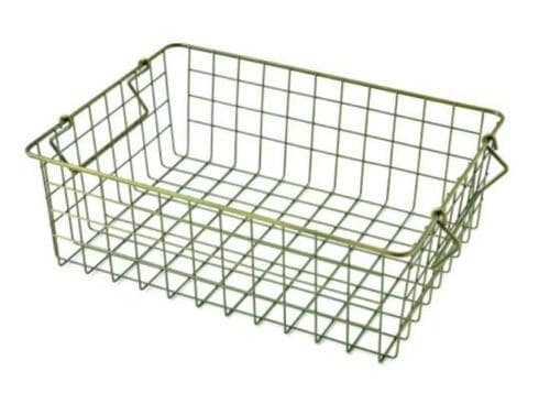 つや消し素材が◎！サリュ「ワイヤースタック浅バスケット」 イメージ