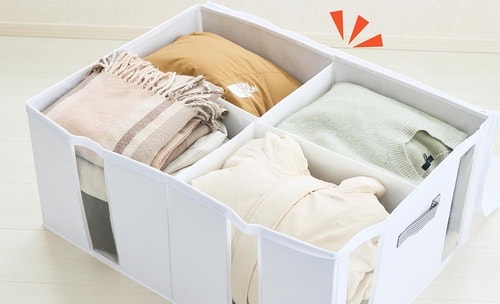 可動式の仕切り板付き。すっきり整とんできる 衣装ケースおすすめ イメージ