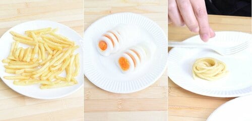 ポテトフライ・ゆでたまご・カルボナーラとの相性［配点：各5点］ イメージ