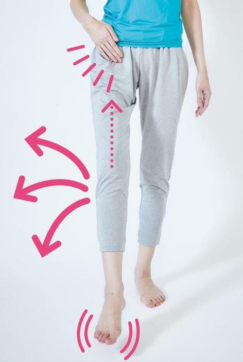 「ゆるめる」で効果倍増！腹筋を使う前に足をぶらぶらさせる イメージ