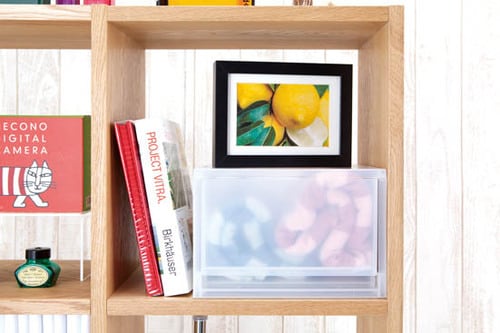 無印の棚にすっきり収まる統一規格小分けできる収納BOXで整理しよう イメージ