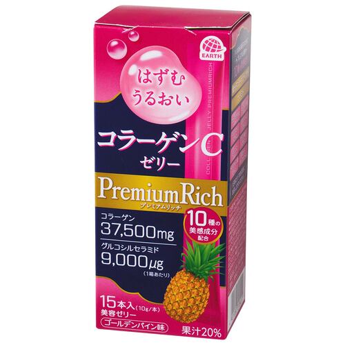美容ゼリーおすすめ アース製薬 コラーゲンCゼリー プレミアムリッチ ゴールデンパイン味 イメージ1