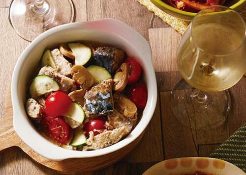 【和えるだけアレンジレシピ】サバ缶アヒージョ イメージ