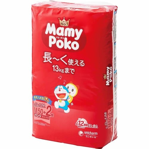 パンツタイプ紙おむつおすすめ ユニ・チャーム マミーポコ パンツ ドラえもん オムツ Mサイズ イメージ