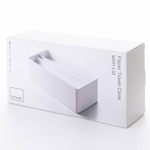 ペーパータオルホルダーおすすめ 山崎実業 tower 蓋付き ペーパータオルケース ホワイト イメージ2