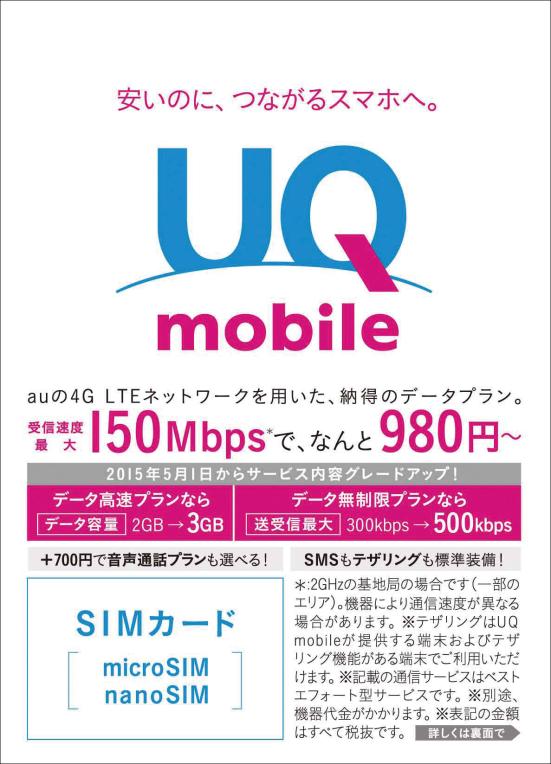 UQコミュニケーションズ株式会社:UQ mobile回線