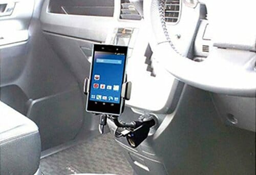 ミラリード:2USB付スマートフォン:フレキホルダー:カーアクセサリ