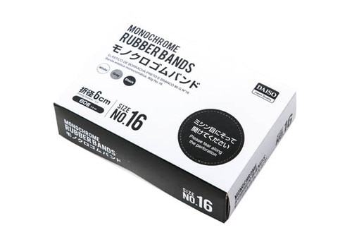 ダイソー:モノクロゴムバンド