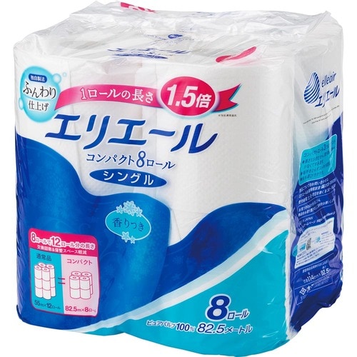トイレットペーパーおすすめ 大王製紙 エリエール トイレットティシュー コンパクト(シングル) イメージ