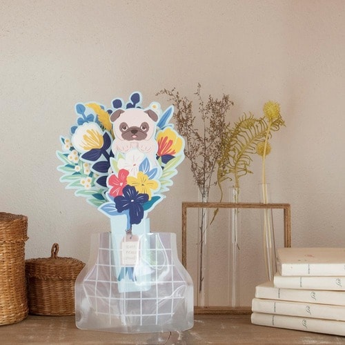 眠気まなこが愛らしい「ペーパーブーケ加湿器」 イメージ2