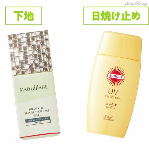 メイクのりを考えると下地は後が望ましい 日焼け止めおすすめ イメージ