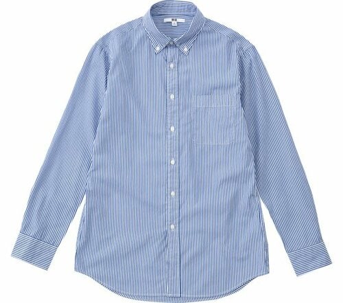 ユニクロ:エクストラファインコットン  ブロードストライプシャツ:衣類