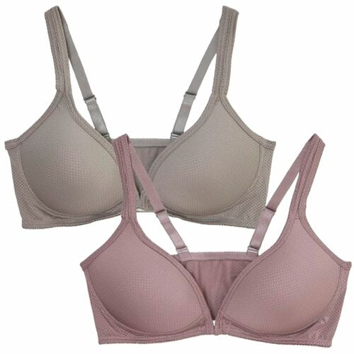 夏のブラジャーおすすめ ニッセン 吸汗速乾メッシュ フロントホックシームレスブラジャー2枚組 イメージ2