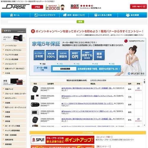 【21位】ディーライズ2号店 楽天人気ショップおすすめ イメージ