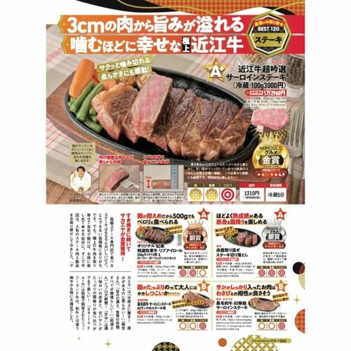 雑誌『MONOQLO』ステーキ肉のお取り寄せ
