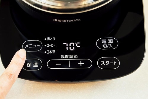 操作方法のわかりやすさ:アイリス「IKE-G1500T」が優秀 茶こし付き電気ケトルおすすめ イメージ