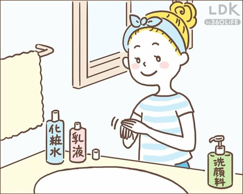 2:手に残った化粧水や乳液はついでに手にもつける 爪切りおすすめ イメージ