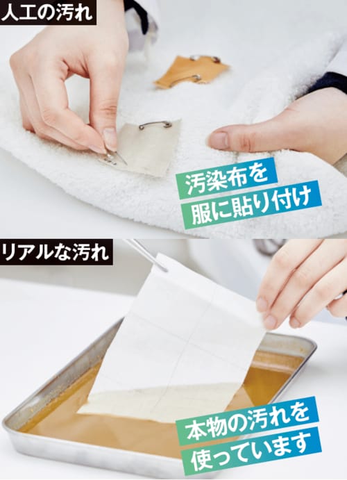 (1)2タイプの汚れを用意 イメージ