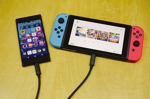 USB TYPE-Cケーブルを使えば充電だけじゃなく給電もできます イメージ