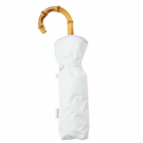 白色の折りたたみ日傘おすすめ UVO 最強の日傘 3段折 ミニ フローラル イメージ2