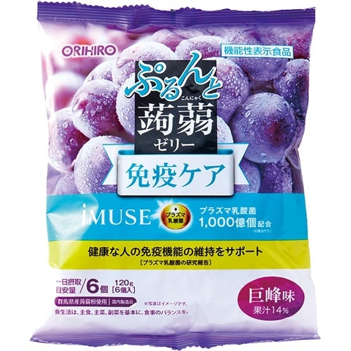 オリヒロ「ぷるんと蒟蒻ゼリーパウチ プラズマ乳酸菌(巨峰味)」