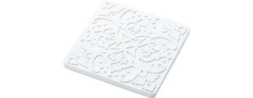 Francfranc:珪藻土コースター オーナメント ホワイト:トレイ