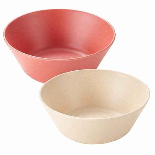 スタンダードプロダクツ バンブーボウル(大)ベージュ、レッド イメージ1