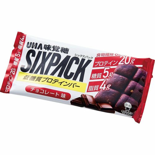 プロテインバーおすすめ UHA味覚糖 SIXPACK 低糖質プロテインバー（チョコレート味） イメージ