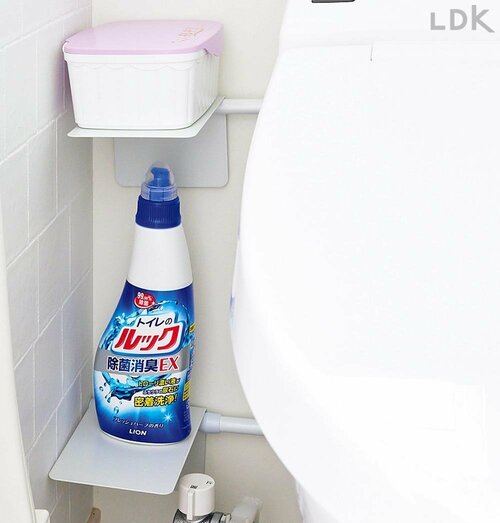 トイレ洗剤の直置きを回避！ブックエンドでミニ棚を製作 トイレ棚をDIYおすすめ イメージ
