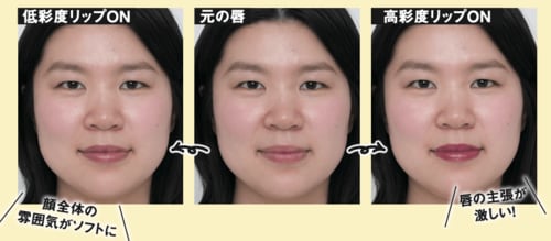 濃いめの唇の人なら落ち着いた雰囲気に 低彩度リップおすすめ イメージ