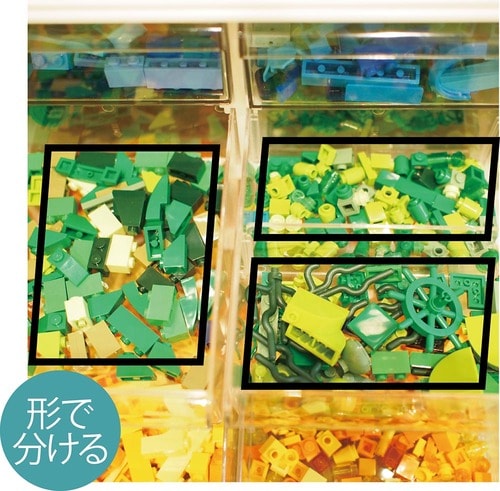 付属の仕切りでパーツを分けやすい イメージ