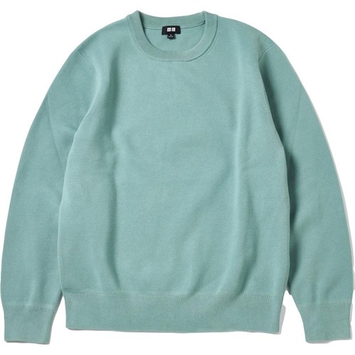 テーパードスラックスおすすめ ユニクロ ウォッシャブルストレッチミラノリブクルーネックセーター（長袖） イメージ1