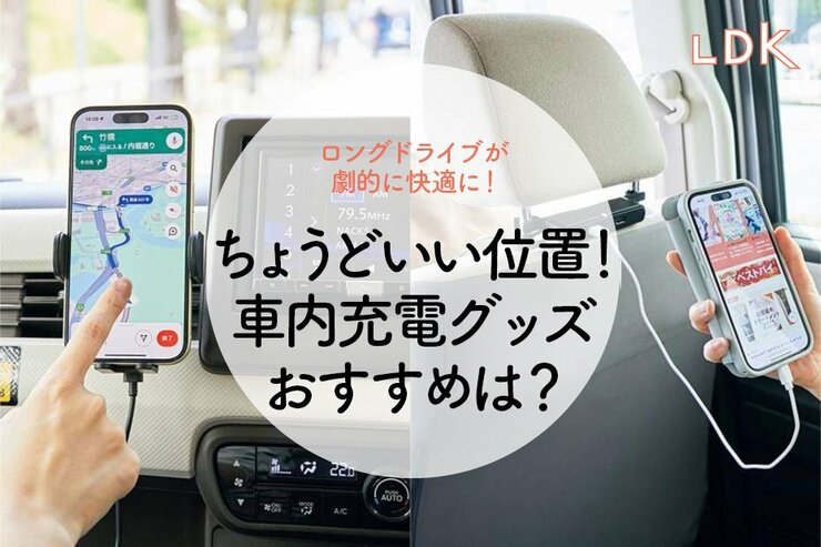 ロングドライブが劇的に快適に！「ちょうどいい位置」な車内充電グッズのおすすめをLDKが紹介