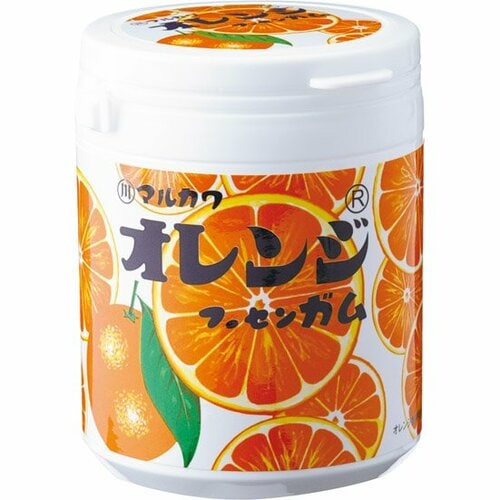 丸川製菓:マーブルガム ボトル オレンジ:駄菓子