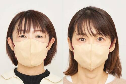 暗めベージュは少々重たい印象に 不織布マスクおすすめ イメージ