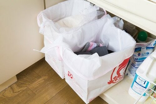 100均のネットと紙袋でも代用可でも、持ち運びには少し不便 イメージ