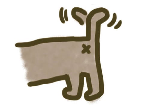 ③ピンと立てて先端だけ振ると「関心」 イメージ