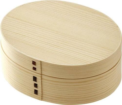 C評価: あまり吸湿されず 山家漆器店「木製曲げわっぱ 小判弁当箱」 イメージ