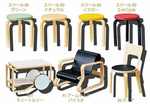 タカラトミーアーツ「アルテック 北欧家具 ミニチュアコレクション アルヴァ・アアルト シリーズ」 イメージ